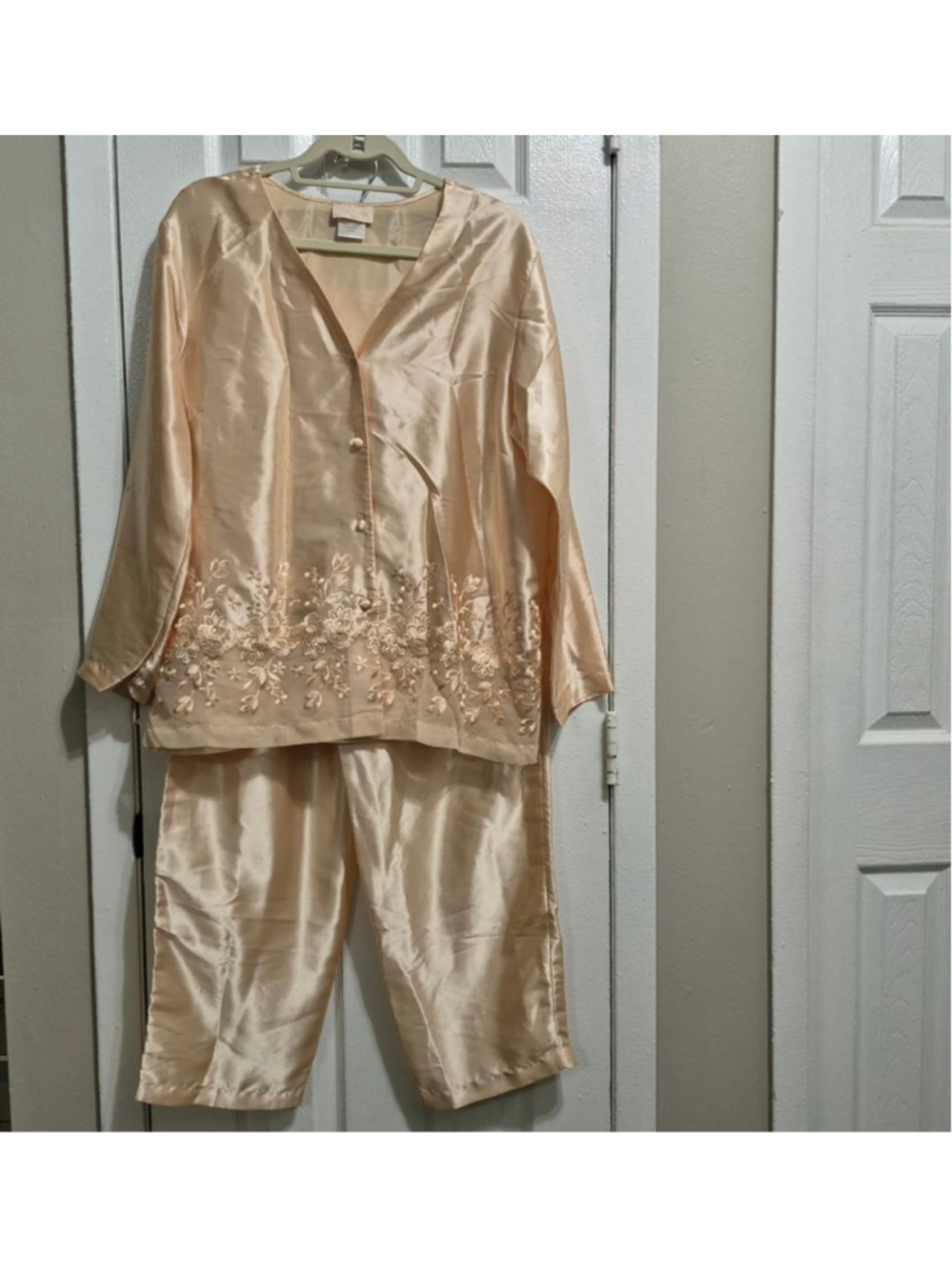 Women's Vtg Inner most peach Satin Pajama Set L